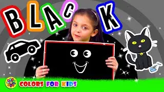 Color Names for Kids in English ⚫BLACK⚫ Preschool Learning Videos