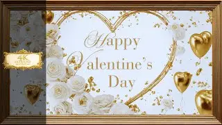 2 Hours of Luxury Romance 4K White Rose & Gold Heart Art | Happy Valentine's Day