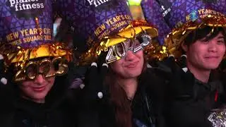 Celebratory Mood at Times Square Despite Cold