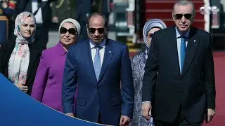 مراسم استقبال رسمية من الرئيس السيسي لنظيره التركي في قصر الاتحادية