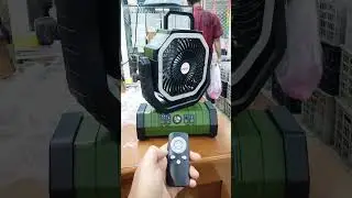 Camping Fan with LED Light, 20000mAh Rechargeable Battery Powered Outdoor Tent Fan with Remote #fans