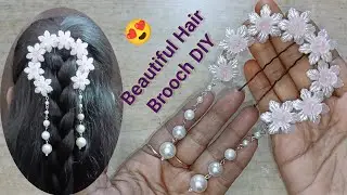 DIY Hair Brooch Pin with Beads✨ | Easy & Beautiful Hair Accessory | Trending Hairstyle Juda Pin
