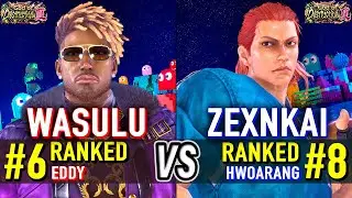 T8 🔥 WASULU (#6 Ranked Eddy) vs ZEXNKAI (#8 Ranked Hwoarang) 🔥 Tekken 8 High Level Gameplay