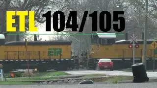 Double Engine!!! ETR 104 and 105 Lead 1 car SB through Lasalle, ON