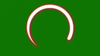 Circle Line Turning Rotating Neon Glow Effect on  Green Screen - Chroma Key - No Copyright