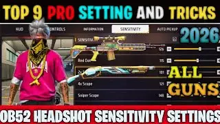 Free Fire Headshot Setting After Ob52 Update 2026⚡Best 2gb, 4gb, 6gb 8gb Ram Sensitivity Settings ⚙️