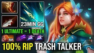 100% Deleted Trash Talker Lina From Mid | EPIC First Item Javelin EZ 23Min GG Windranger Dota 2