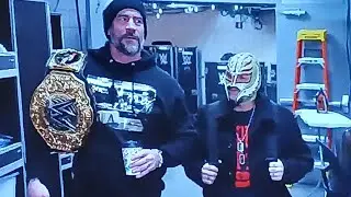 Rhea ripley helps iyo sky cm punk rey mysterio brawl the Vision nikki bella becky lynch message sent