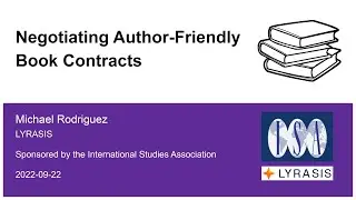 Research Support Series: Negotiating Author-Friendly Book Contracts
