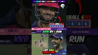 KKR vs RR Last Ball Thrill 😱 Riyan Parag Hit 6 Six in 6 Ball 😱 KKR Won by 1 Run #shorts #kkrvsrr