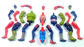 ASSEMBLE SUPERHERO TOYS.. SPIDERMAN MILES MORALES vs HULK SMASH vs CAPTAIN AMERICA vs SPIDER HODHI..