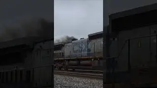 CSX YN2 Dash 9 smokes like a steam engine! #train #csx