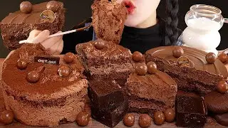 SUB)ASMR 🍫Насыщенный шоколадный торт и грязный шоколадный торт🤎#dirtychococake#chococakemukbang