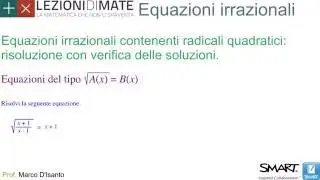 Secondo anno - Equazioni irrazionali contenenti radicali quadratici (1)