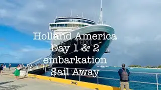 Day 1 & 2 Holland America Eastern Caribbean Holiday Cruise, Embarkation, Sail Away Party.