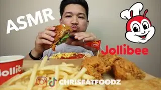 ASMR FILIPINO FOOD JOLLIBEE SPICY CHICKEN JOY SANDWICH MUKBANG (No Talking) | EATING SLURPING SOUNDS
