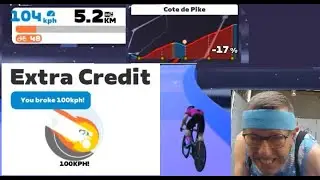 Getting the Zwift 100 kph extra credit badge is now 'easy peasy'. No more climbing mountains!