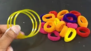 HAIR RUBBER BANDS & OLD BANGLES REUSE IDEA | DIY HOME PROJECTS | DIY HOME DECOR