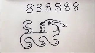 How to draw a dog with letter S || easy dog drawing ✍️ 