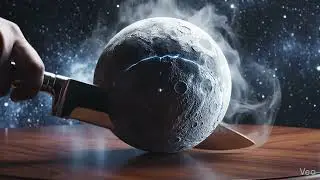 Cutting the Moon in Half 🫣#moon #ai #love #scifi #science #world #earth #planet #social #life #india