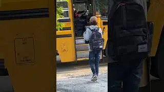 Silly Dog Gets on School Bus!
