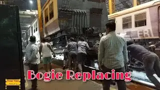 Train Bogie maintenance work | Carshed | Bogie replacing under Body