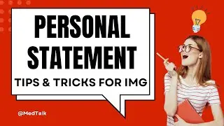 Personal Statement / CARMS / MLPIMG / Medical Residency Canada 2024