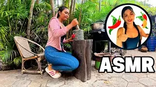 Asian Village Girl Outdoor Cooking: Blue Shrimps with Curry and Mukbang | No Narration ASMR Vlog