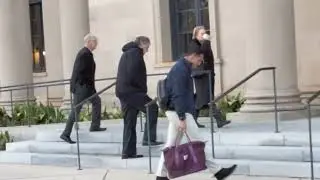 December 1, 2025 Brian France & Mike Helton arrive for NAS-COURT DAY 1