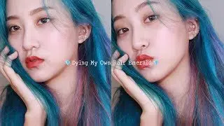 ENG) 🌊에메랄드빛 머리 집에서 셀프로 하기 Coloring Hair At Home EmeraldㅣEVA