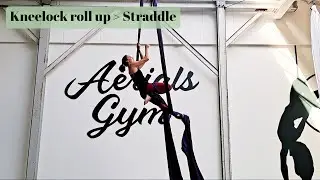 Kneelock roll up to straddle / aerial silks combo