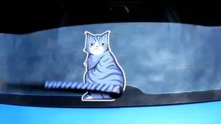 Moving Tail Kitty Car Decal from ThinkGeek