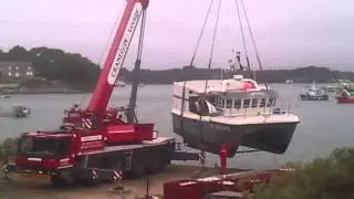 F/V Dame de Poisson being craned