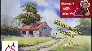 Colinsteedart. Watercolour Tutorial Demonstration. Painting old farm buildings.