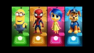 Minion 🆚 Spidey 🆚 Inside Out 🆚 Paw Patrol in Tiles Hop EDM Rush🎶