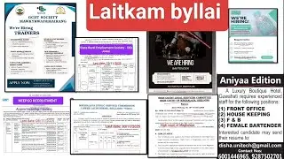 Laitkam byllai - Vacancies: SRES Jowai, MPSC LDA, NEEPCO, GCIIT SOCIETY, HIGH COURT OF Meghalaya 