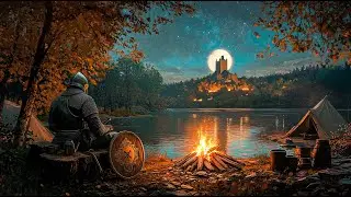 Medieval Autumn Night by the Fire🔥| Relaxing Ambience with Medieval Music