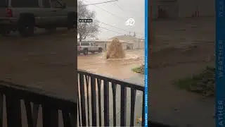 #Flooding causes manhole to become a fountain during heavy #rainstorm in #Redding