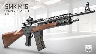 Невероятная мощность, пружинная пневматическая винтовка SMK M16, брутальная производительность, о...