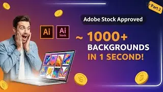 Adobe Stock Approved ✅ | 1 Second 1000+ Backgrounds | Illustrator Automation Part 2 Bangla Tutorial