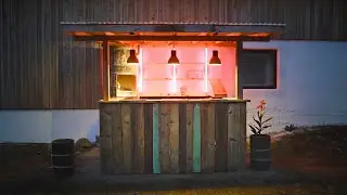 Upcycled outdoor bar lighting