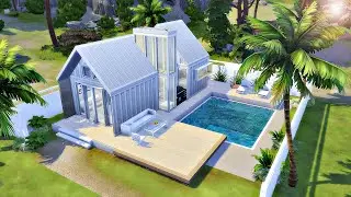 TINY HOUSE WITH A POOL DECK | No CC | The Sims 4 Speed Build
