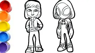 🔴🔴How To Draw Marvel's Spidey - Ghost Spider and His Amazing Friends