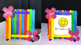 DIY photo frame with popsicle sticks | Ice cream sticks recycle idea | #craft #diy #easycrafts