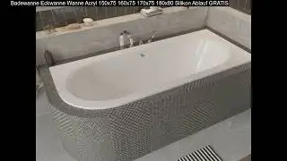 Badewanne Eckwanne Wanne Acryl 150x75 160x75 170x75 180x80 Silikon Ablauf GRATIS