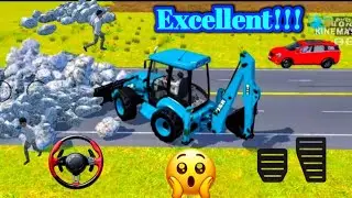 Drive JCB and Remove stone🪨🛻 from Highway in game. #truck #jcb #dumper #gaming #loading #tructer 
