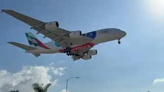 Lufthansa 747-8i D-ABYK Emirates A380-861 grand slam tennis livery A6-EUH and qantas A380 VH-OQI