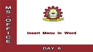 MS Word -Day 6(Insert Menu)