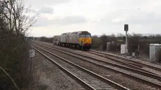 DRS 57008 + 57011 Pull Out Of Highbridge Loop | Bridgwater - Crewe Flask | 21-02-2012