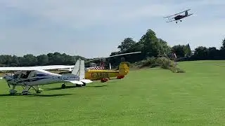 (Incredibly rare) Dehavilland DH82 tiger moth landing into popham airfield